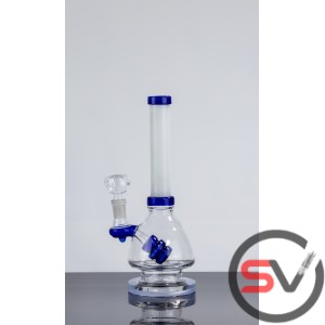 TINTED HANDLE GLASS WATER PIPE 10inch